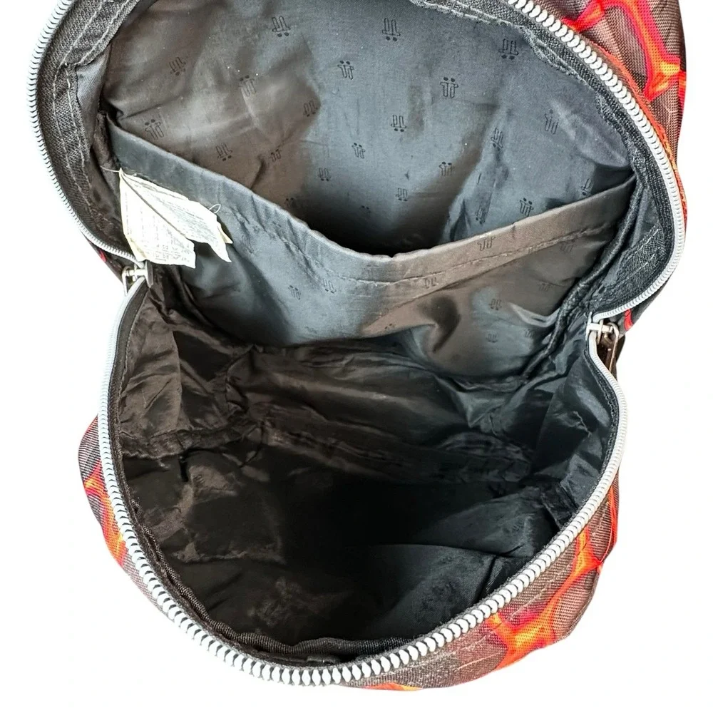 Totto Lava Magma Backpack Black Red Orange School Book Travel Organize 16x12x5